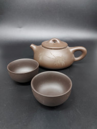 Чайник исин Ши Пяо темный + 2 пиалы
